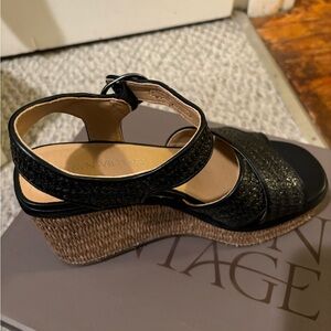 Black Wedge Sandals